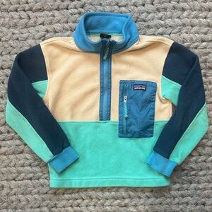 Patagonia Kids' Fleece Jacket - Blue, Cream, and Green XS